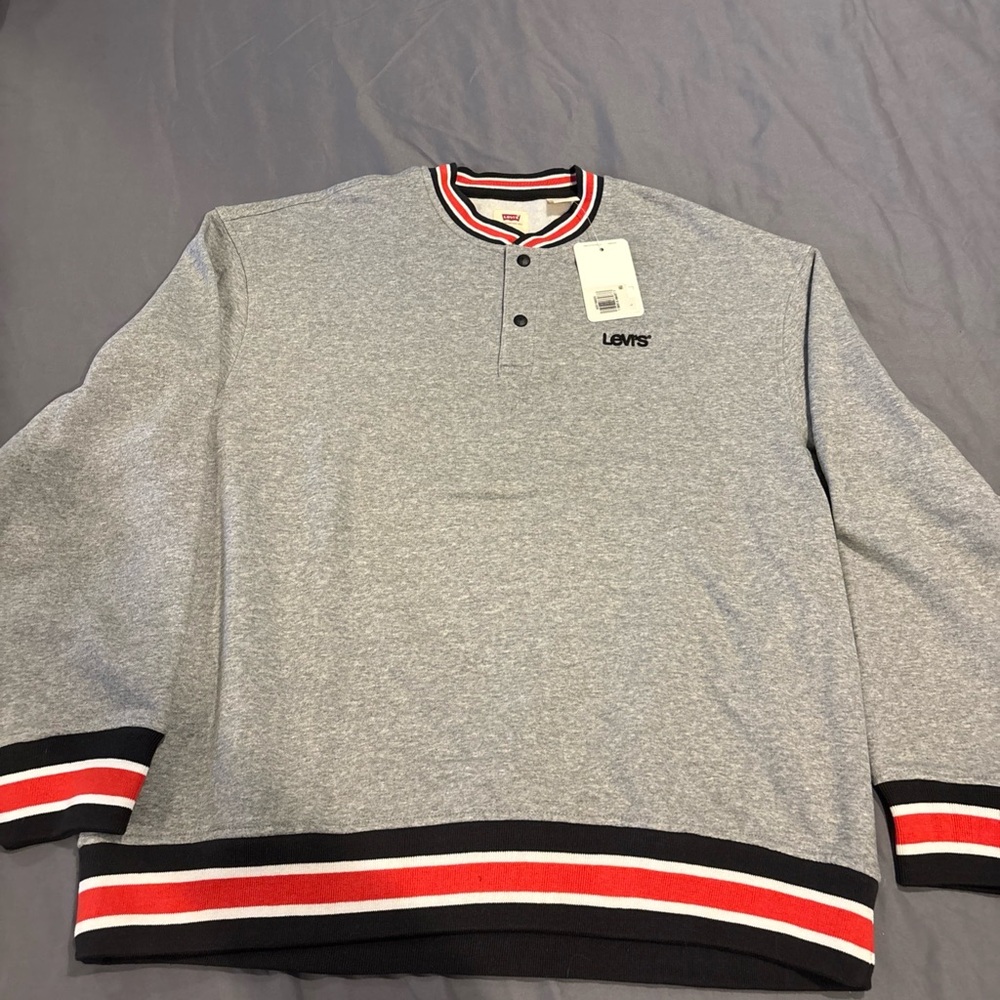Levi's Gray and Red Sweatshirt Hoodie
